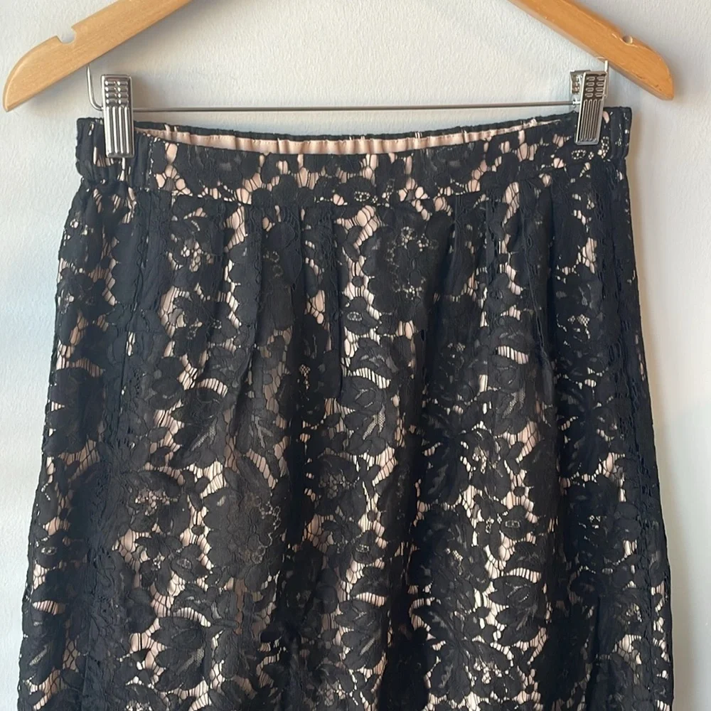 J. Crew Black Eyelash Trim Lace‎ Skirt